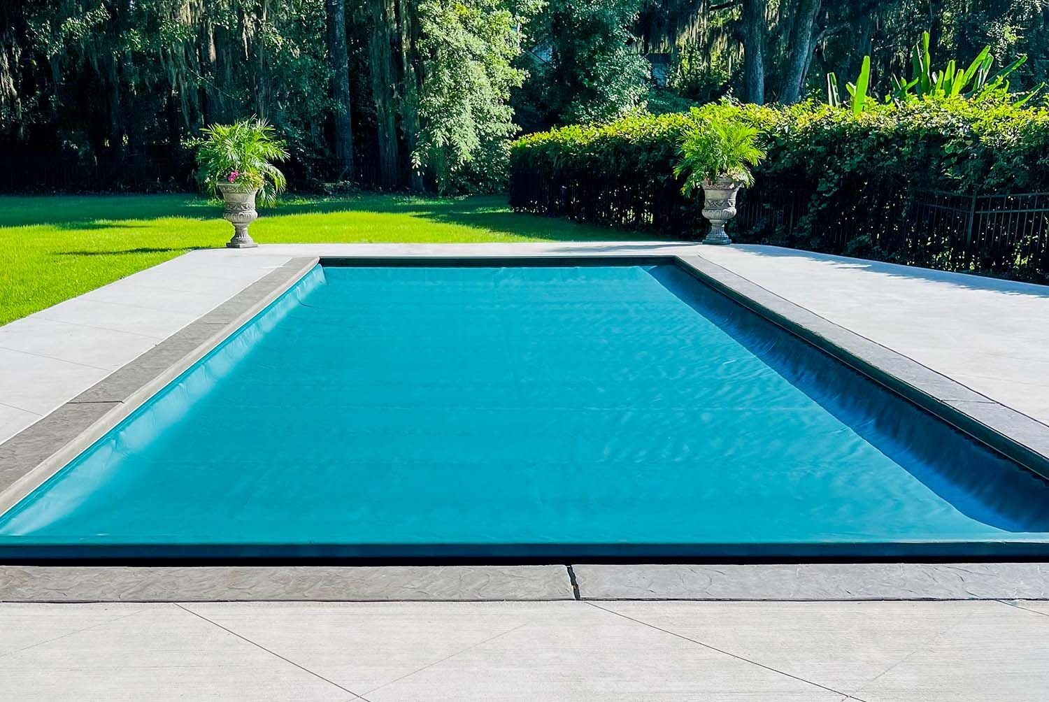 Coverstar Pool Cover on Rectangular Fiberglass Pool